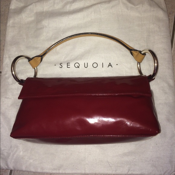 💎 STUNNING 💎 Sequoia Red Patent Leather Bag - Picture 3 of 5